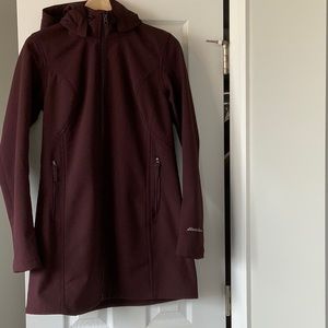 Eddie Bauer Waterproof/Windproof  Trench Coat/Zippered pockets/Zip off hood